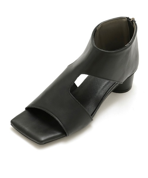 amitie（アミティエ）の「円柱ヒールのブーツサンダル（サンダル・レディース・ブラック/アイボリー・L/M/LL/S）」の9枚目の写真