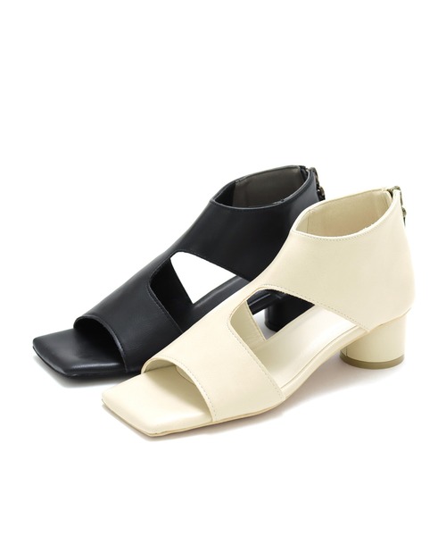 amitie（アミティエ）の「円柱ヒールのブーツサンダル（サンダル・レディース・ブラック/アイボリー・L/M/LL/S）」の13枚目の写真