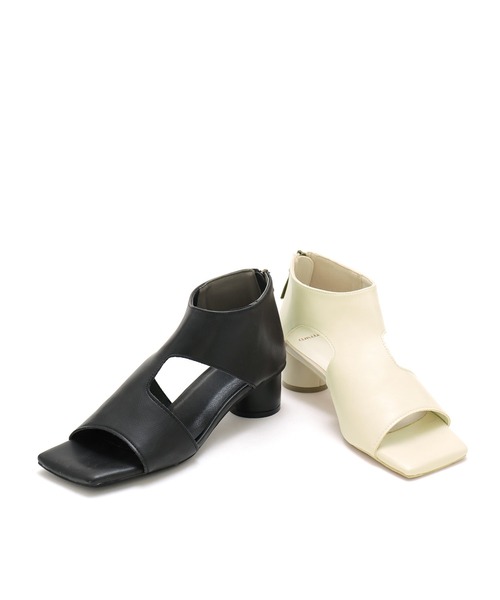 amitie（アミティエ）の「円柱ヒールのブーツサンダル（サンダル・レディース・ブラック/アイボリー・L/M/LL/S）」の14枚目の写真