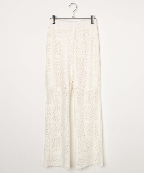WEGO（ウィゴー）の「WEGO/【セットアップ対応】レースセミフレアパンツ（スラックス・レディース・ブラック/ホワイト・FREE）」の20枚目の写真