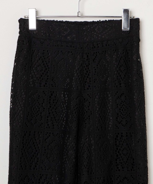 WEGO（ウィゴー）の「WEGO/【セットアップ対応】レースセミフレアパンツ（スラックス・レディース・ブラック/ホワイト・FREE）」の17枚目の写真