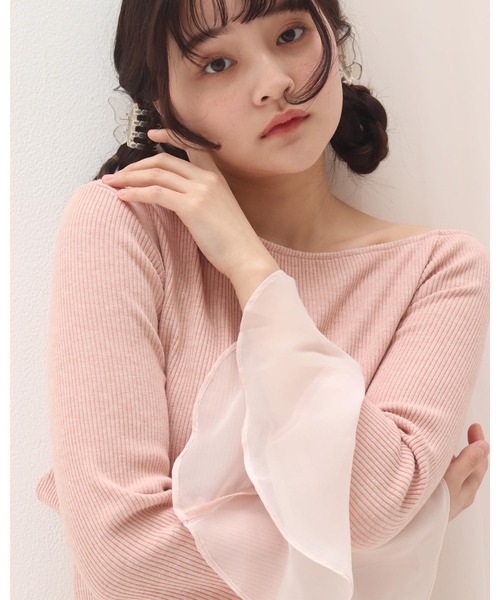 muguet(ミュゲ)の「wing sleeve tops(Tシャツ/カットソー・レディース・ピンク・FREE)」の3枚目の写真