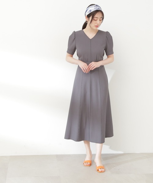 N.（N. Natural Beauty Basic）（エヌエヌナチュラルビューティーベーシック）の「【S Size Line】◆ウエストシェイプステッチワンピース（ワンピース・レディース・イエロー/ダークグレー/ナチュラル・SMALL/MEDIUM）」の9枚目の写真