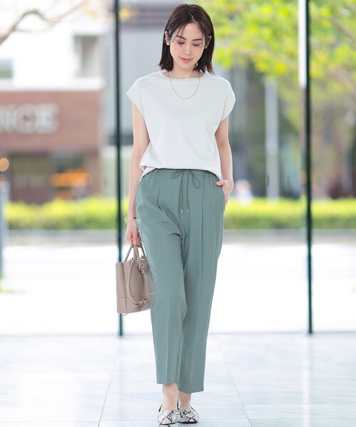 THE SHOP TK (ザ ショップ ティーケー )の「◆【腕周り・首周りスッキリ見え/洗濯機で洗える】special_cottonフレンチノースリーブ(Tシャツ/カットソー・レディース・ホワイト系/ブラック/ライトグレー/こしょう色系・12/13)」の7枚目の写真