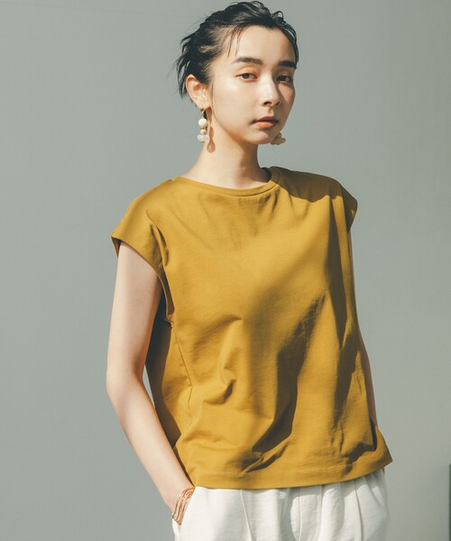 THE SHOP TK (ザ ショップ ティーケー )の「◆【腕周り・首周りスッキリ見え/洗濯機で洗える】special_cottonフレンチノースリーブ(Tシャツ/カットソー・レディース・ホワイト系/ブラック/ライトグレー/こしょう色系・12/13)」の12枚目の写真