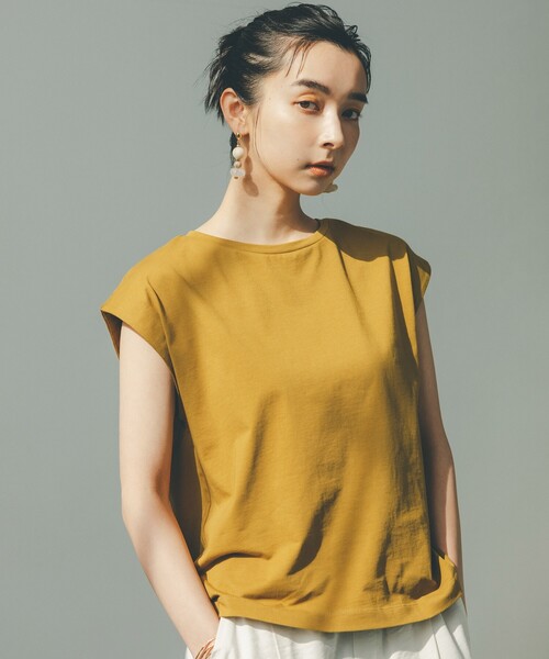 THE SHOP TK (ザ ショップ ティーケー )の「◆【腕周り・首周りスッキリ見え/洗濯機で洗える】special_cottonフレンチノースリーブ(Tシャツ/カットソー・レディース・ホワイト系/ブラック/ライトグレー/こしょう色系・12/13)」の13枚目の写真