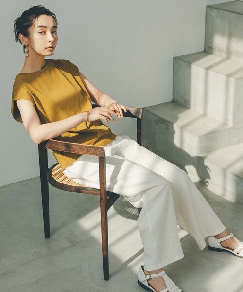 THE SHOP TK (ザ ショップ ティーケー )の「◆【腕周り・首周りスッキリ見え/洗濯機で洗える】special_cottonフレンチノースリーブ(Tシャツ/カットソー・レディース・ホワイト系/ブラック/ライトグレー/こしょう色系・12/13)」の15枚目の写真