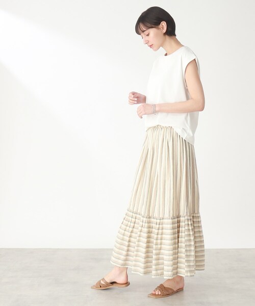 THE SHOP TK (ザ ショップ ティーケー )の「◆【腕周り・首周りスッキリ見え/洗濯機で洗える】special_cottonフレンチノースリーブ(Tシャツ/カットソー・レディース・ホワイト系/ブラック/ライトグレー/こしょう色系・12/13)」の18枚目の写真