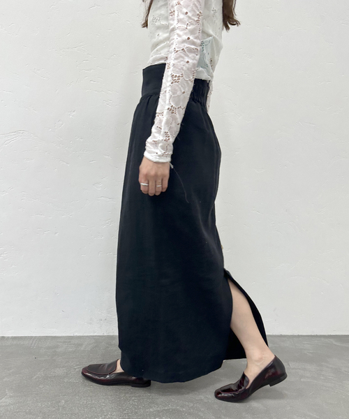 EDIT. FOR LULU（エディットフォールル）の「リネンMIXコルセットスカート（スカート・レディース・ブラック/ベージュ・34/36）」の20枚目の写真