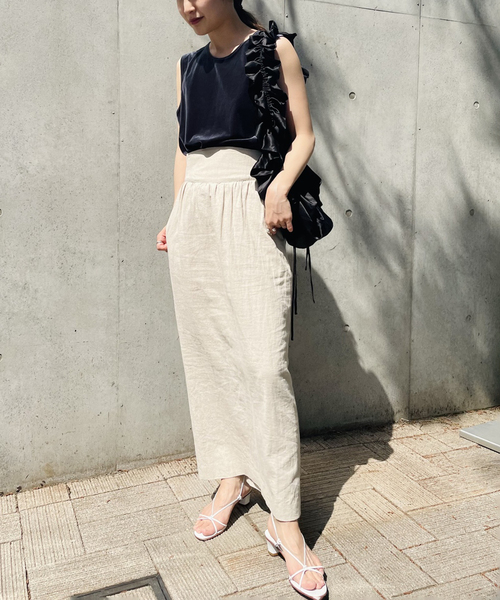EDIT. FOR LULU（エディットフォールル）の「リネンMIXコルセットスカート（スカート・レディース・ブラック/ベージュ・34/36）」の11枚目の写真