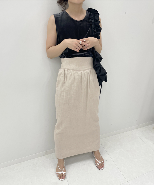 EDIT. FOR LULU（エディットフォールル）の「リネンMIXコルセットスカート（スカート・レディース・ブラック/ベージュ・34/36）」の15枚目の写真