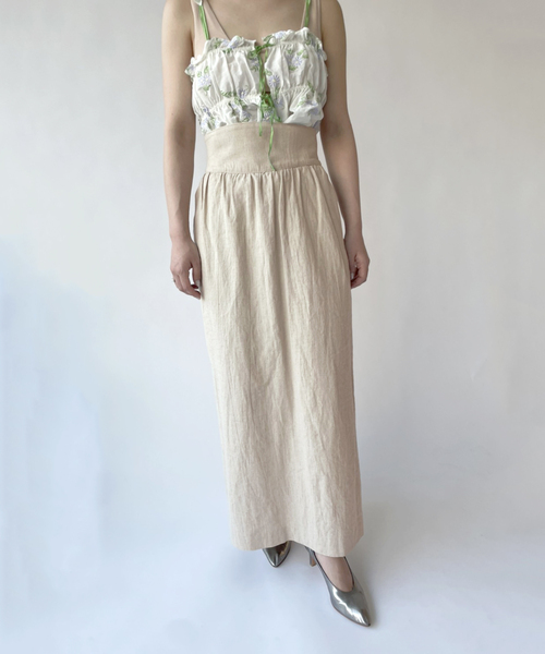 EDIT. FOR LULU（エディットフォールル）の「リネンMIXコルセットスカート（スカート・レディース・ブラック/ベージュ・34/36）」の5枚目の写真