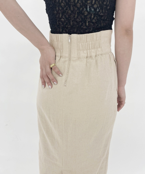 EDIT. FOR LULU（エディットフォールル）の「リネンMIXコルセットスカート（スカート・レディース・ブラック/ベージュ・34/36）」の6枚目の写真