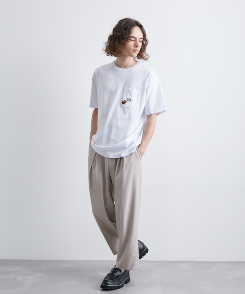 エー・エヌ・エル A.N.L テープモチーフ半袖Tシャツ （チャコールグレー） エー・エヌ・エル A.N.L テープモチーフ半袖Tシャツ