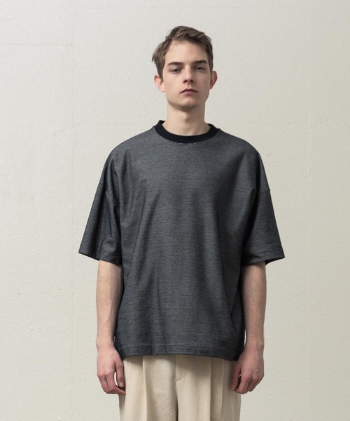 SLICK(スリック)の「ハニカムボーダーTシャツ(Tシャツ/カットソー・メンズ・ホワイト/ブラック/ヘザーグレー・1/2/3)」の1枚目の写真
