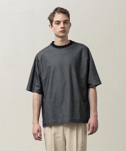 SLICK(スリック)の「ハニカムボーダーTシャツ(Tシャツ/カットソー・メンズ・ホワイト/ブラック/ヘザーグレー・1/2/3)」の4枚目の写真