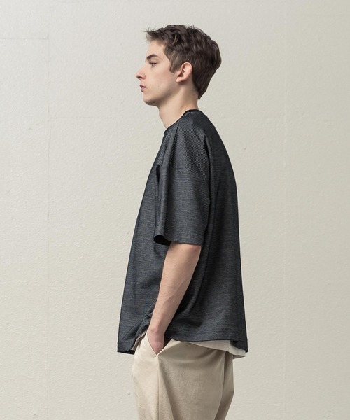 SLICK(スリック)の「ハニカムボーダーTシャツ(Tシャツ/カットソー・メンズ・ホワイト/ブラック/ヘザーグレー・1/2/3)」の21枚目の写真