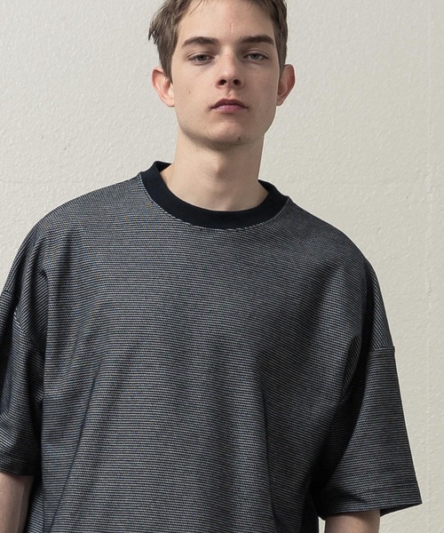 SLICK(スリック)の「ハニカムボーダーTシャツ(Tシャツ/カットソー・メンズ・ホワイト/ブラック/ヘザーグレー・1/2/3)」の15枚目の写真