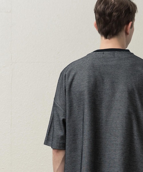 SLICK(スリック)の「ハニカムボーダーTシャツ(Tシャツ/カットソー・メンズ・ホワイト/ブラック/ヘザーグレー・1/2/3)」の8枚目の写真