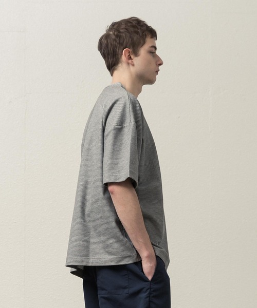 SLICK(スリック)の「ハニカムボーダーTシャツ(Tシャツ/カットソー・メンズ・ホワイト/ブラック/ヘザーグレー・1/2/3)」の5枚目の写真