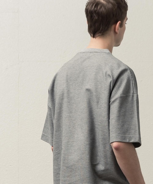 SLICK(スリック)の「ハニカムボーダーTシャツ(Tシャツ/カットソー・メンズ・ホワイト/ブラック/ヘザーグレー・1/2/3)」の6枚目の写真