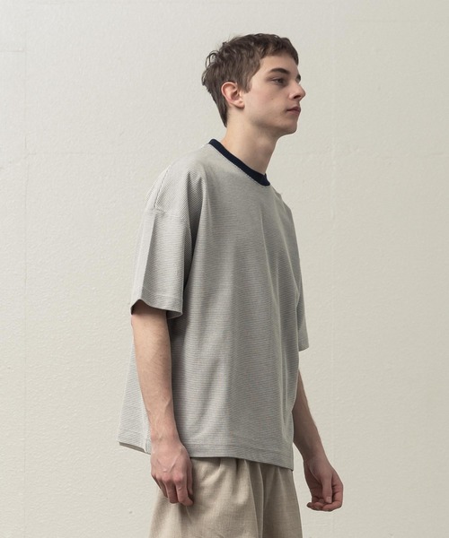SLICK(スリック)の「ハニカムボーダーTシャツ(Tシャツ/カットソー・メンズ・ホワイト/ブラック/ヘザーグレー・1/2/3)」の12枚目の写真