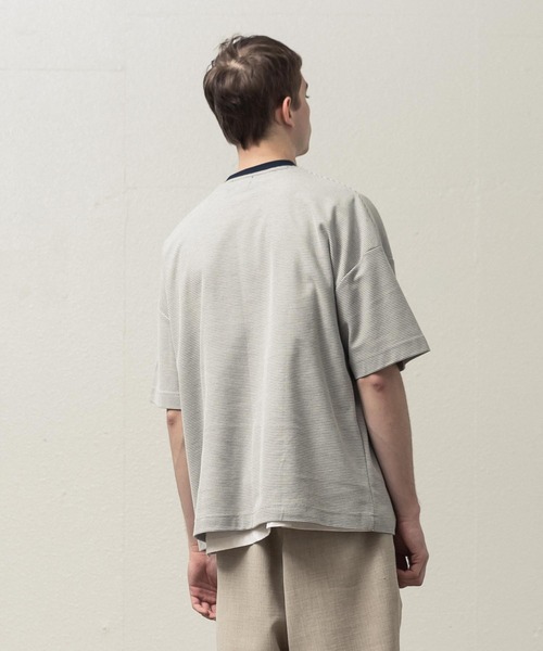 SLICK(スリック)の「ハニカムボーダーTシャツ(Tシャツ/カットソー・メンズ・ホワイト/ブラック/ヘザーグレー・1/2/3)」の14枚目の写真