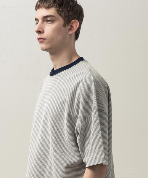 SLICK(スリック)の「ハニカムボーダーTシャツ(Tシャツ/カットソー・メンズ・ホワイト/ブラック/ヘザーグレー・1/2/3)」の7枚目の写真