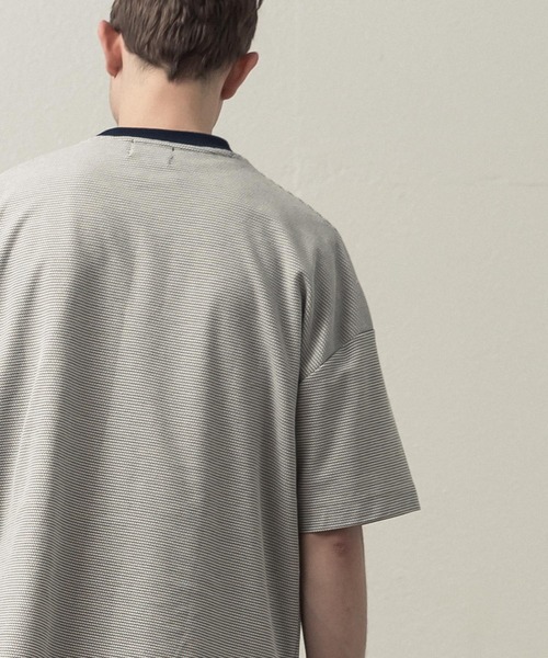 SLICK(スリック)の「ハニカムボーダーTシャツ(Tシャツ/カットソー・メンズ・ホワイト/ブラック/ヘザーグレー・1/2/3)」の9枚目の写真
