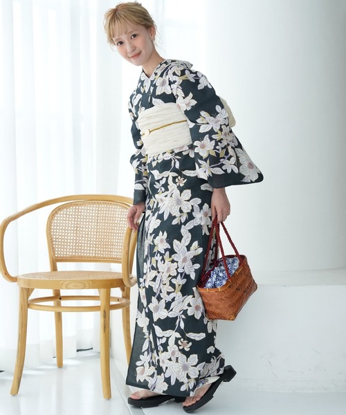 utatane(ウタタネ)の「選べる浴衣3点セット utataneオリジナルデザイン 国内染色(浴衣・レディース・グリーン系1/グリーン系2/ライトグリーン系1/ネイビー系1/ネイビー系2/ピンク系1/ピンク系2/ブルー系2/ホワイト系3/ホワイト系1/グレー系3/ブルー系1/グレー系1/グレー系2/パープル系3/グレー系4/ホワイト系2/イエロー系3/ブラック系1/パープル系1/イエロー系1/イエロー系2/パープル系2/ホワイト系4・FREE)」の14枚目の写真