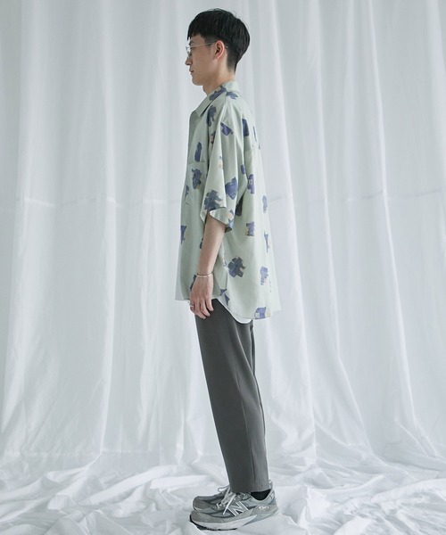 PUBLIC TOKYO（パブリックトウキョウ）の「ソフティワイドプリントオープンシャツ（シャツ/ブラウス・メンズ・ミント/アイボリー/ネイビー・2/1）」の18枚目の写真