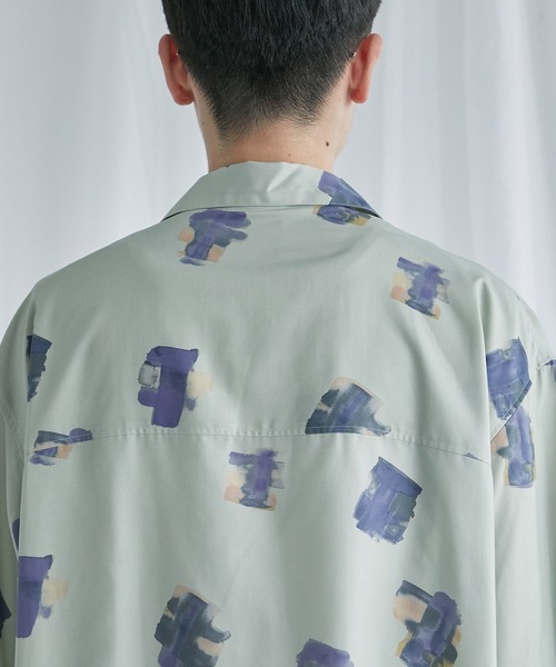 PUBLIC TOKYO（パブリックトウキョウ）の「ソフティワイドプリントオープンシャツ（シャツ/ブラウス・メンズ・ミント/アイボリー/ネイビー・2/1）」の14枚目の写真