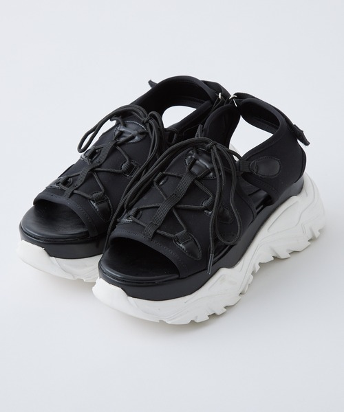 one after another NICE CLAUP(ワンアフターアナザーナイスクラップ)の「スニーカーサンダル(サンダル・レディース・ブラック/ホワイト・SMALL/MEDIUM/LARGE)」の6枚目の写真