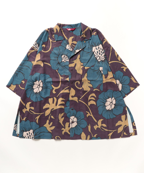 カヤ（カヤ）の「【カヤ】晩夏銘仙 メンズシャツ（シャツ/ブラウス