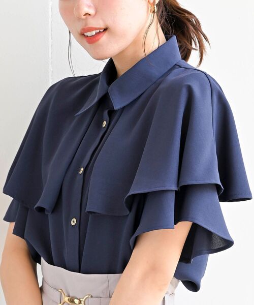 rps（アールピーエス）の「ケープブラウス（シャツ/ブラウス・レディース・オフホワイト/グレー/ネイビー・フリー）」の3枚目の写真