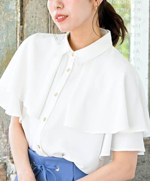 rps（アールピーエス）の「ケープブラウス（シャツ/ブラウス・レディース・オフホワイト/グレー/ネイビー・フリー）」の8枚目の写真