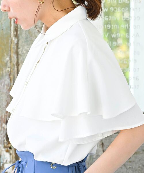 rps（アールピーエス）の「ケープブラウス（シャツ/ブラウス・レディース・オフホワイト/グレー/ネイビー・フリー）」の9枚目の写真