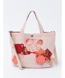 PINK HOUSE | Flower Picnicプリントアップリケ使い2WAYバッグ(トートバッグ)