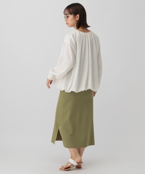 saloon（サルーン）の「SALOON(サルーン)/フィブリルサテンブルゾン（ブルゾン・レディース・ホワイト/ネイビー/ブルー・FREE）」の12枚目の写真