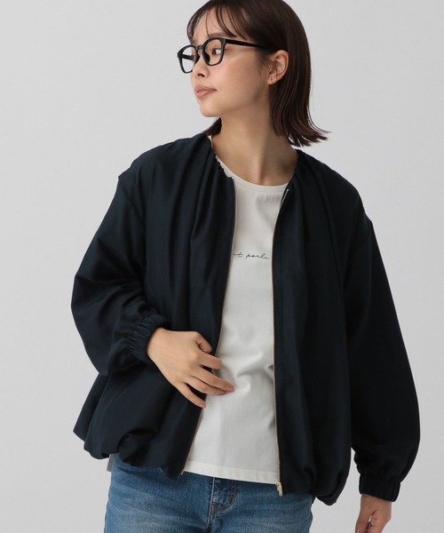 saloon（サルーン）の「SALOON(サルーン)/フィブリルサテンブルゾン（ブルゾン・レディース・ホワイト/ネイビー/ブルー・FREE）」の8枚目の写真