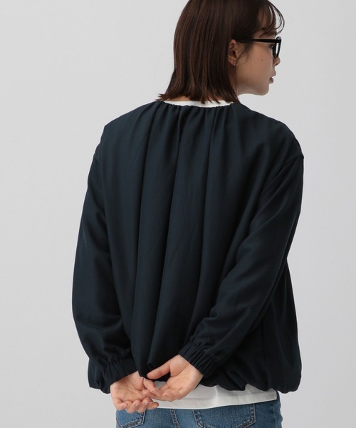 saloon（サルーン）の「SALOON(サルーン)/フィブリルサテンブルゾン（ブルゾン・レディース・ホワイト/ネイビー/ブルー・FREE）」の20枚目の写真