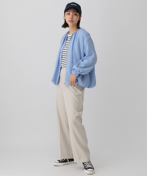 saloon（サルーン）の「SALOON(サルーン)/フィブリルサテンブルゾン（ブルゾン・レディース・ホワイト/ネイビー/ブルー・FREE）」の18枚目の写真