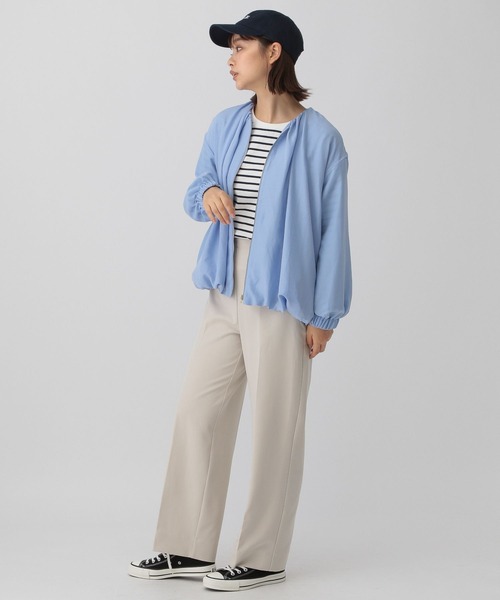 saloon（サルーン）の「SALOON(サルーン)/フィブリルサテンブルゾン（ブルゾン・レディース・ホワイト/ネイビー/ブルー・FREE）」の7枚目の写真