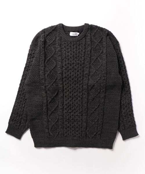 ATELANE(アテレーン)の「ATELANE アラン編みプルオーバー(ニット/セーター・メンズ・アイボリー/ブラック/ブルー・L/M/XL)」の6枚目の写真