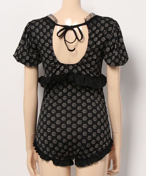 MAISON DE THERESE（メゾン ド テレーズ）の「花柄ワンピース水着（水着・レディース・ブラック/ベージュ・M/L/S）」の5枚目の写真