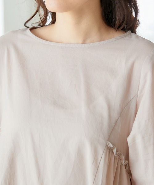 miclat（ミクラ）の「大きいサイズ　ギャザーフレアチュニック　miclat（シャツ/ブラウス・レディース・ブラック/ベージュ/グリーン・L/LL/3L/4L/5L）」の14枚目の写真