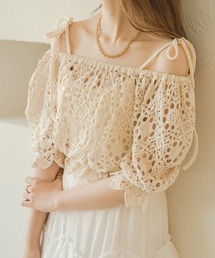 Ambre Neige（アンブルネージュ）の「２ｗａｙレース編みトップス／【WEB/EC限定商品】（Tシャツ/カットソー）」