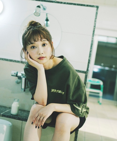 PBLIM(ページボーイリム)の「PBLIM/サウナボーイロッカーキーT(Tシャツ/カットソー・レディース・カーキ/ブラック/オフホワイト・MEDIUM/LARGE)」の21枚目の写真