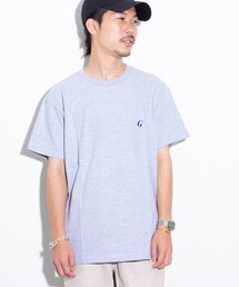 【GLOSTER/グロスター】ワンポイントロゴ刺繍 クルーネックTシャツ