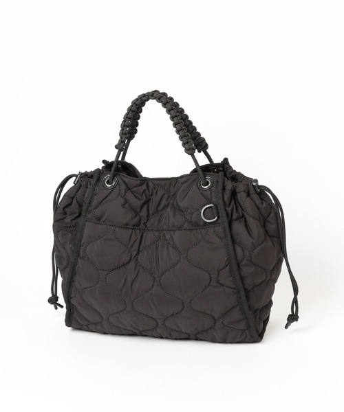 BAYFLOW（ベイフロー）の「ロゴテープビッグキルトトート（トートバッグ・レディース・ブラック/カーキ/ベージュ・FREE）」の6枚目の写真